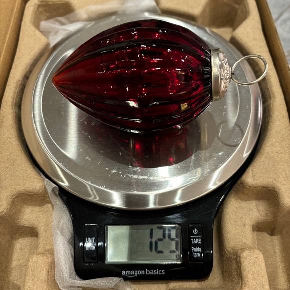 VTG Kugel Heavy Ribbed Teardrop Christmas Ornament In Dark Ruby Red Germany - Picture 6 of 6